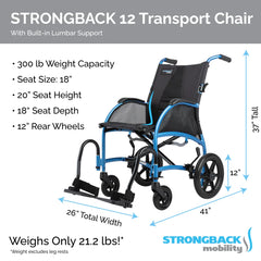 Strongback Excursion 12 Transport Wheelchair Strongback Excursion 12 Transport Wheelchair