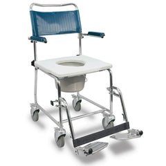 Wheeled Commode with Flip Up Armrest, Pail