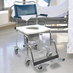 Wheeled Commode with Flip Up Armrest, Pail