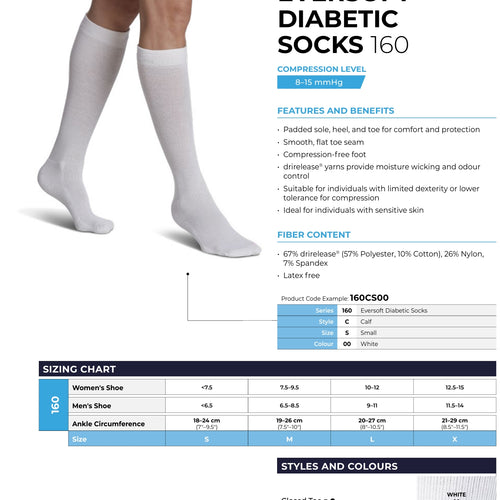 Sigvaris Eversoft Diabetic Sock 160 8-15 mmHg