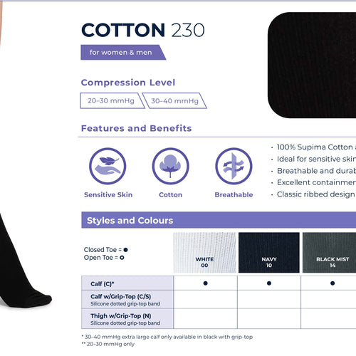 Essential Cotton 230 Compression Socks